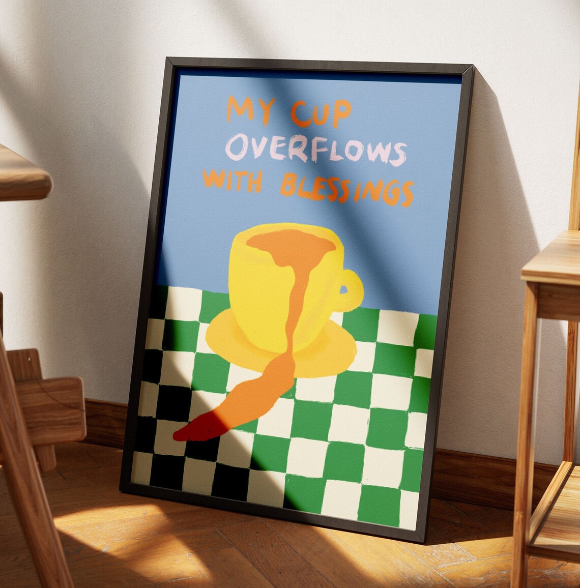 My Cup Overflows With Blessings Psalm 23:5 Art Print - Image 2