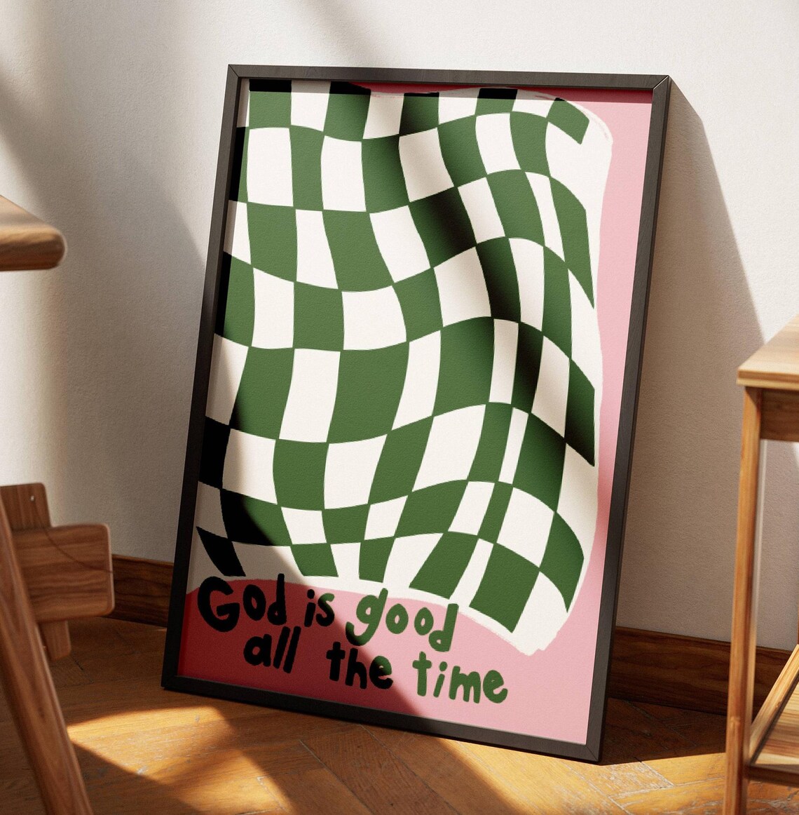 God Is Good All The Time Retro Christian Art Print - Image 2