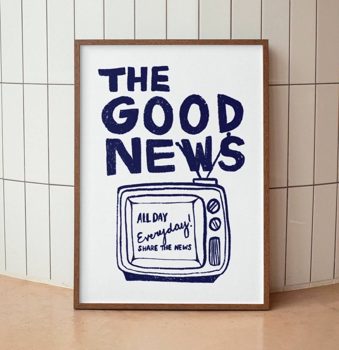 The Good News Retro Christian Scripture Art Print - Image 3