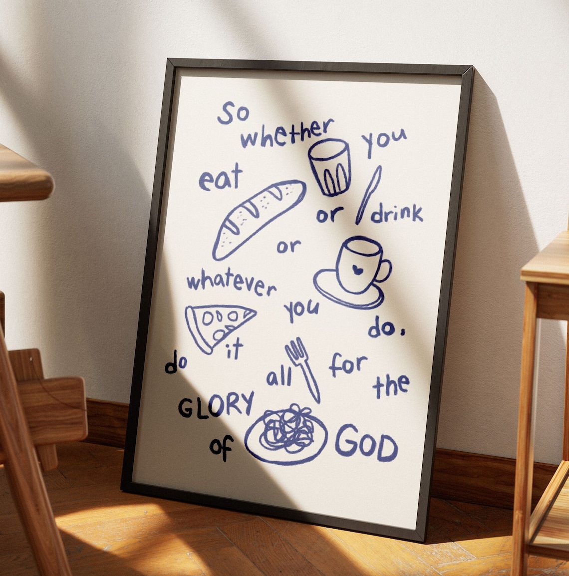 Corinthians Bible Verse Retro Poster, Christian Decor
