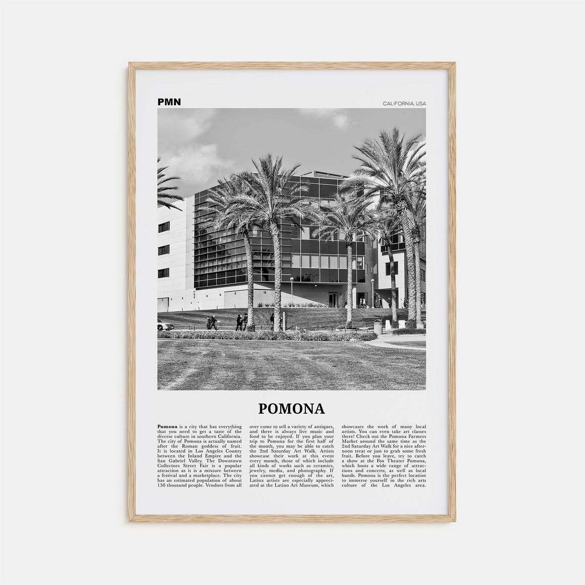 Pomona Print Black And White No 1 Pomona Wall Art Pomona Poster Pomona Photo Pomona Wall Dcor California Usa United States