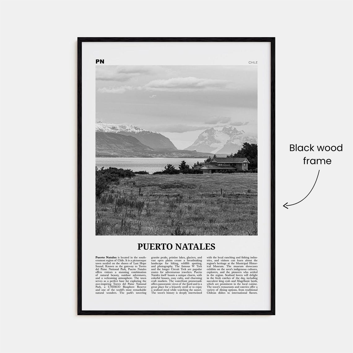 Puerto Natales Print Black And White Puerto Natales Wall Art Puerto Natales Poster Puerto Natales Photo Puerto Natales Wall Dcor Chile - Image 3