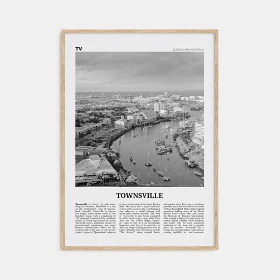Townsville Black and White Travel Poster, Queensland