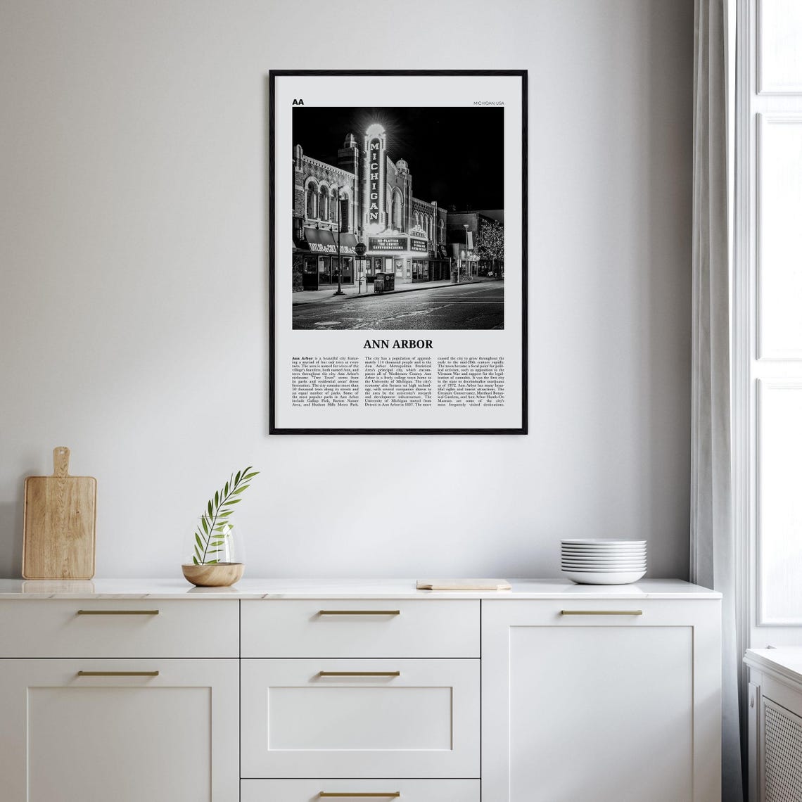 Ann Arbor Black and White Travel Poster No. 1 - Image 2