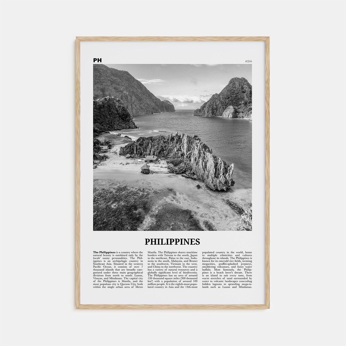Philippines Black and White No. 2 Travel Poster