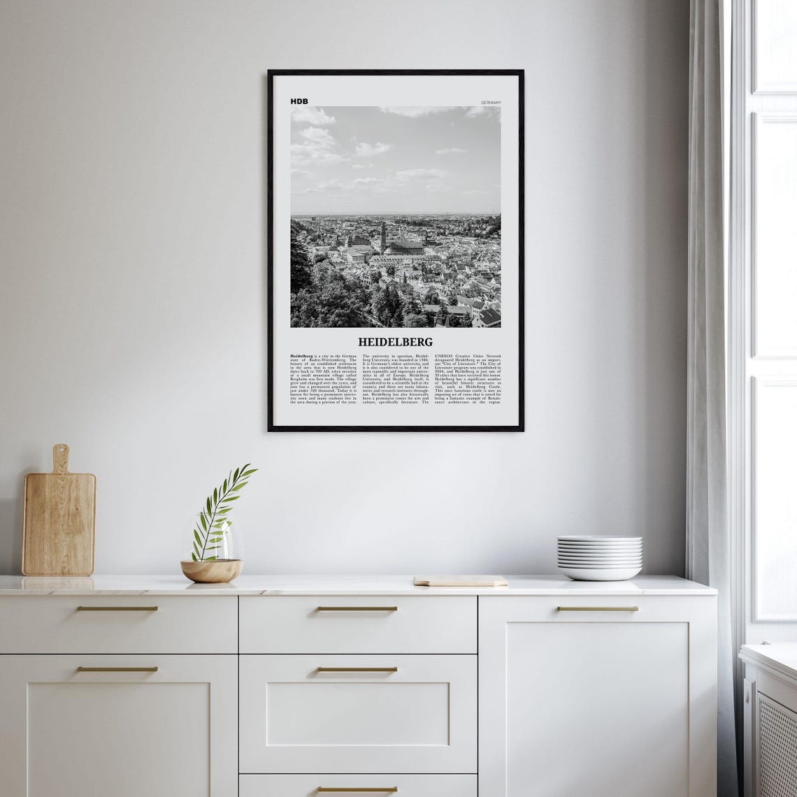 Heidelberg Black and White Art Print, Germany - Image 2