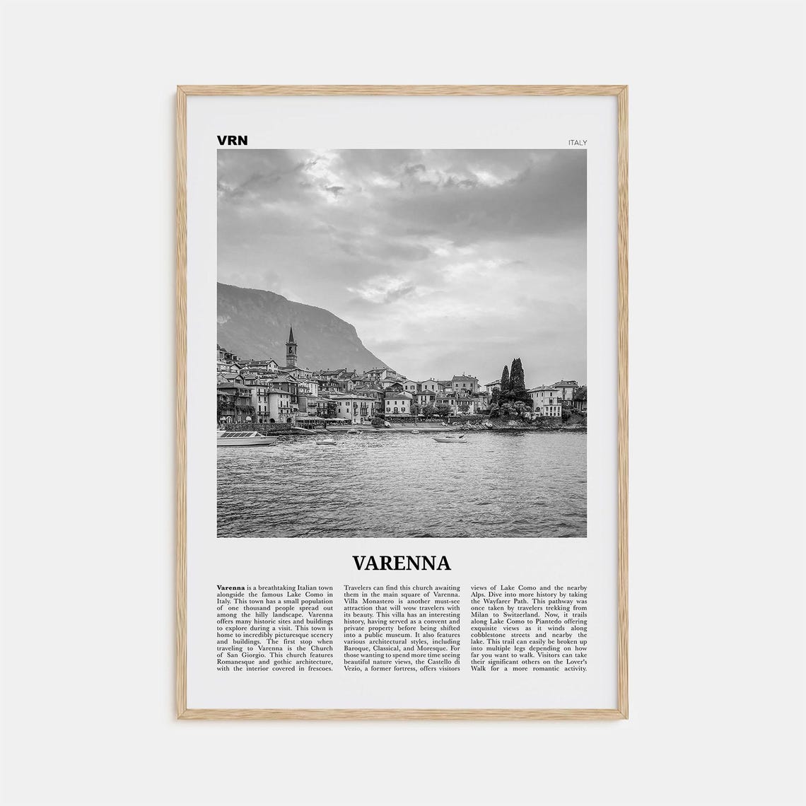 Varenna Print Black And White Varenna Wall Art Varenna Poster Varenna Photo Varenna Wall Dcor Varenna Map Italy