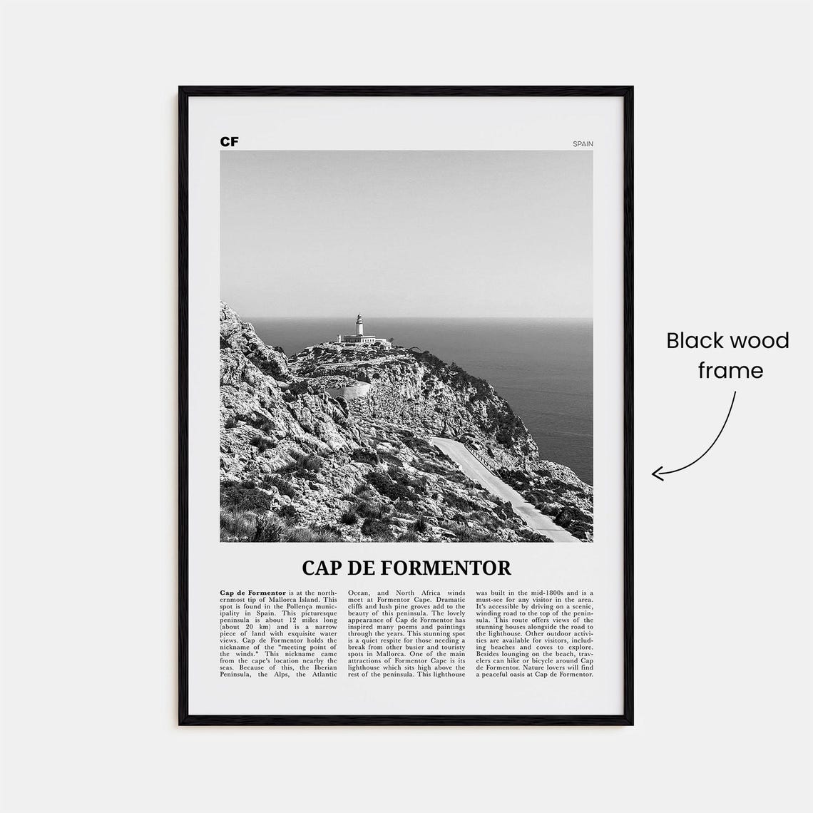 Cap De Formentor Black And White Art Print - Image 3