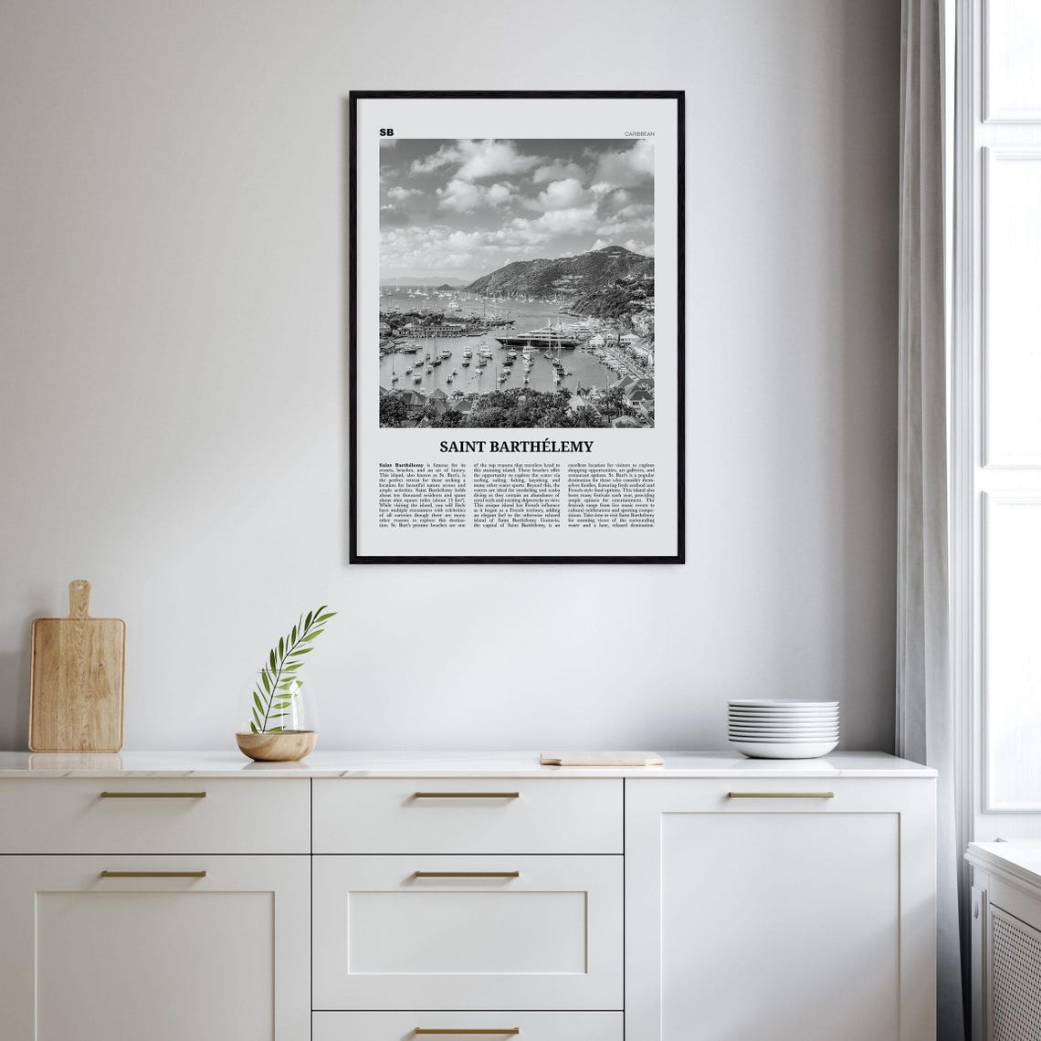 Saint Barthelemy Black and White Travel Poster - Image 2