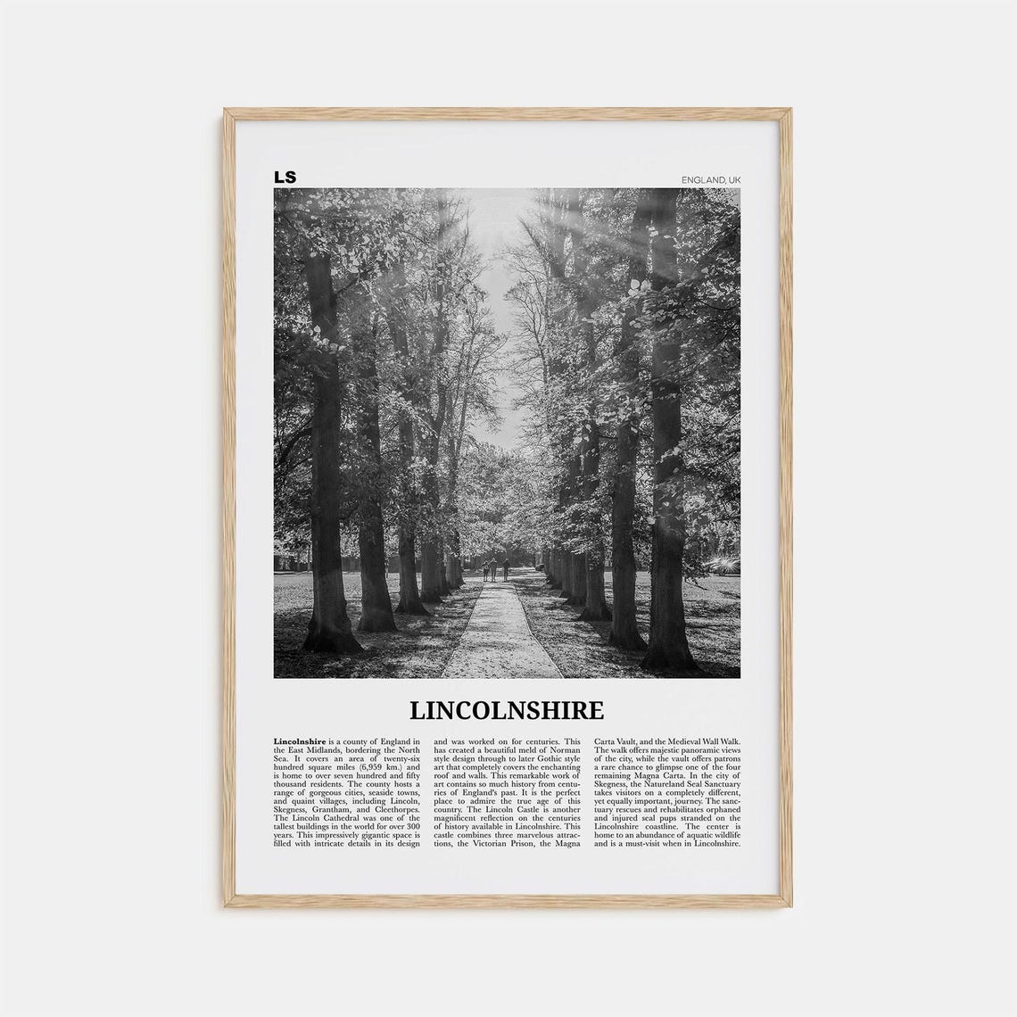 Lincolnshire Print Black And White Lincolnshire Wall Art Lincolnshire Poster Lincolnshire Photo Lincolnshire Map England Uk