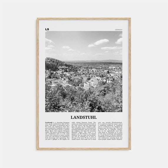 Landstuhl Black And White Travel Wall Art Print