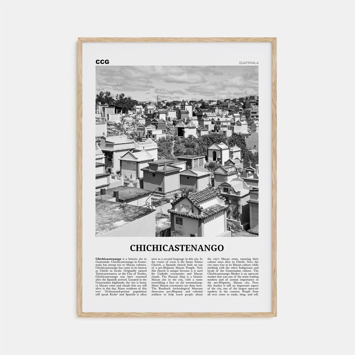 Chichicastenango Black And White Art Print, Guatemala