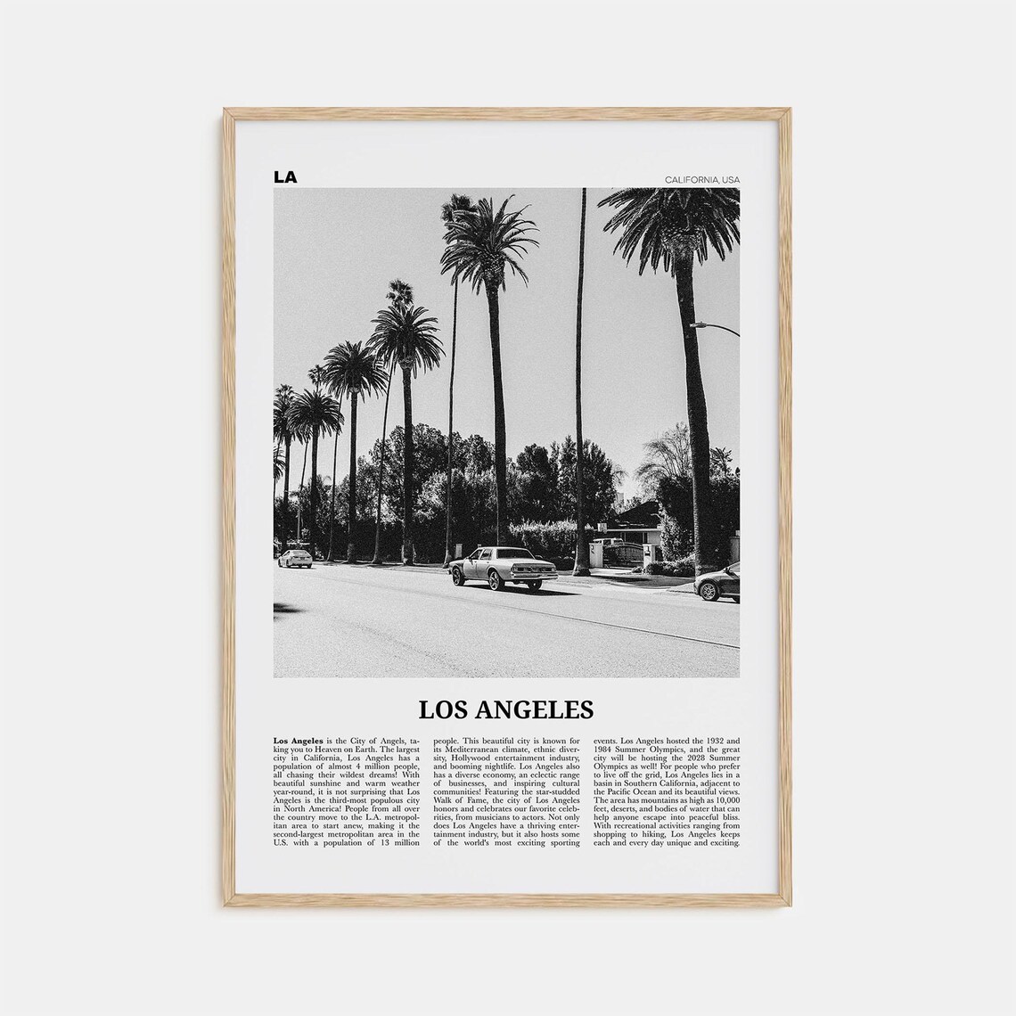 Los Angeles No. 2 Black and White Travel Poster