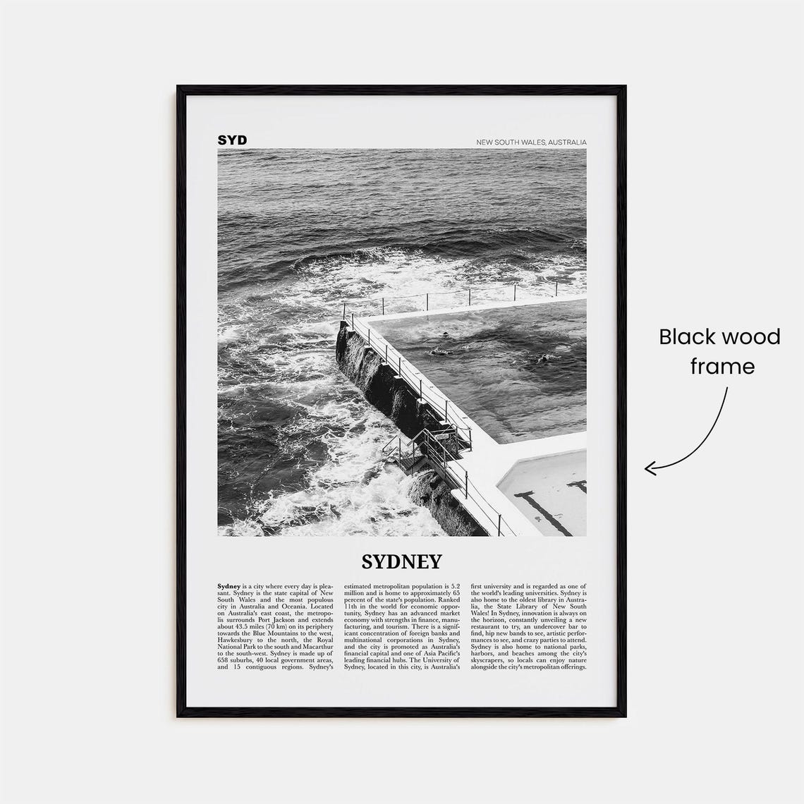 Sydney Print Black And White No 4 Sydney Wall Art Sydney Poster Sydney Photo Travel Print New South Wales Australia Oceania - Image 3