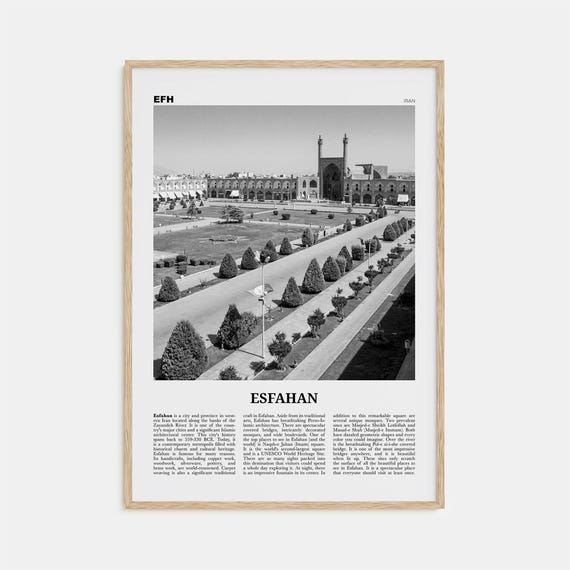 Esfahan Black And White Travel Poster, Iran
