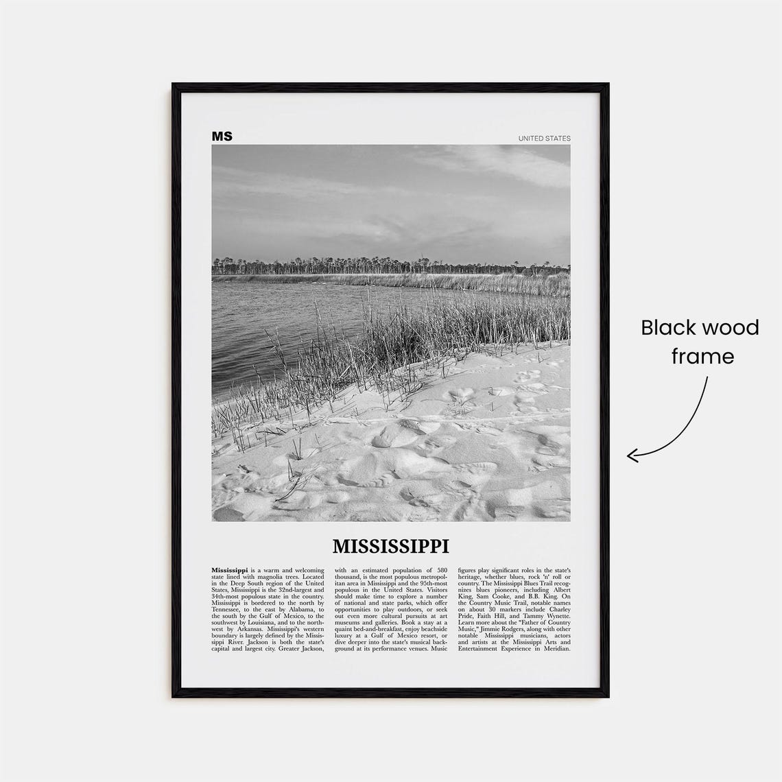 Mississippi Print Black And White No 2 Mississippi Art Mississippi Poster Mississippi Photo Mississippi Dcor Mississippi Map - Image 3