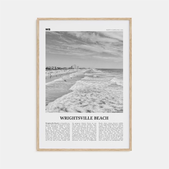 Wrightsville Beach Black-and-White Travel Poster