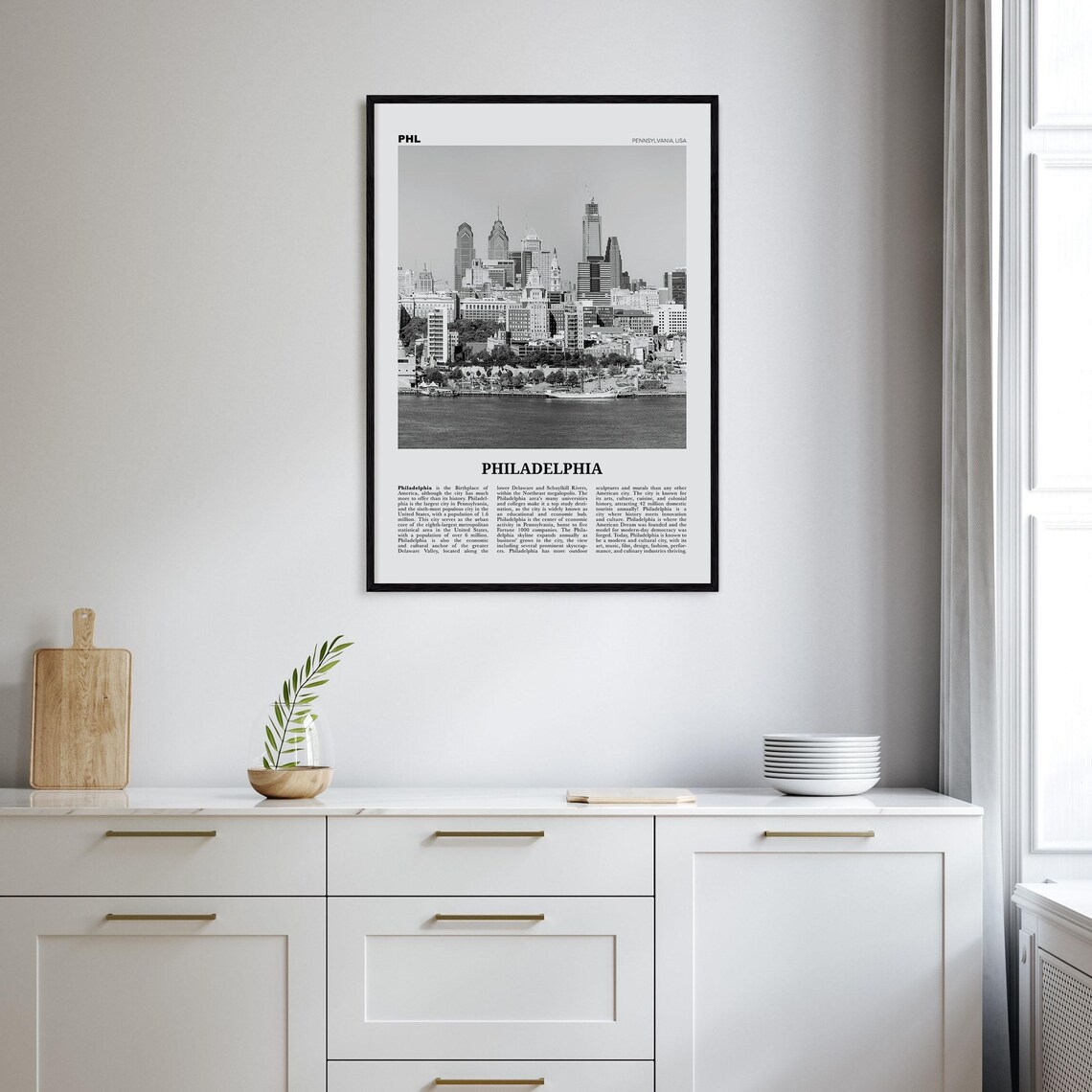 Philadelphia Black and White No. 2 Travel Poster - Image 2