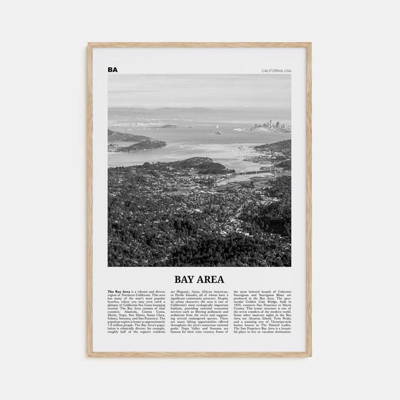 Bay Area Black and White Travel Poster Art Print