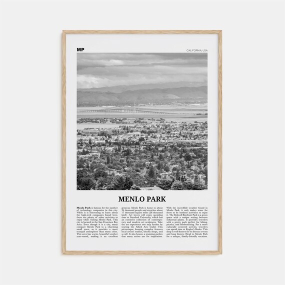 Menlo Park Black and White Travel Poster, California