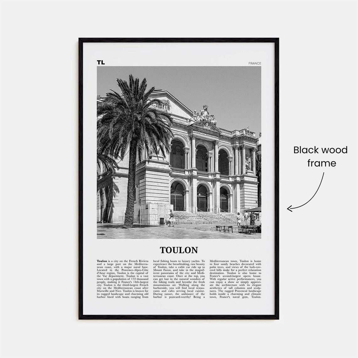 Toulon Print Black And White Toulon Wall Art Toulon Poster Toulon Photo Toulon Wall Dcor France Tolon Alpes Cte Dazur - Image 3