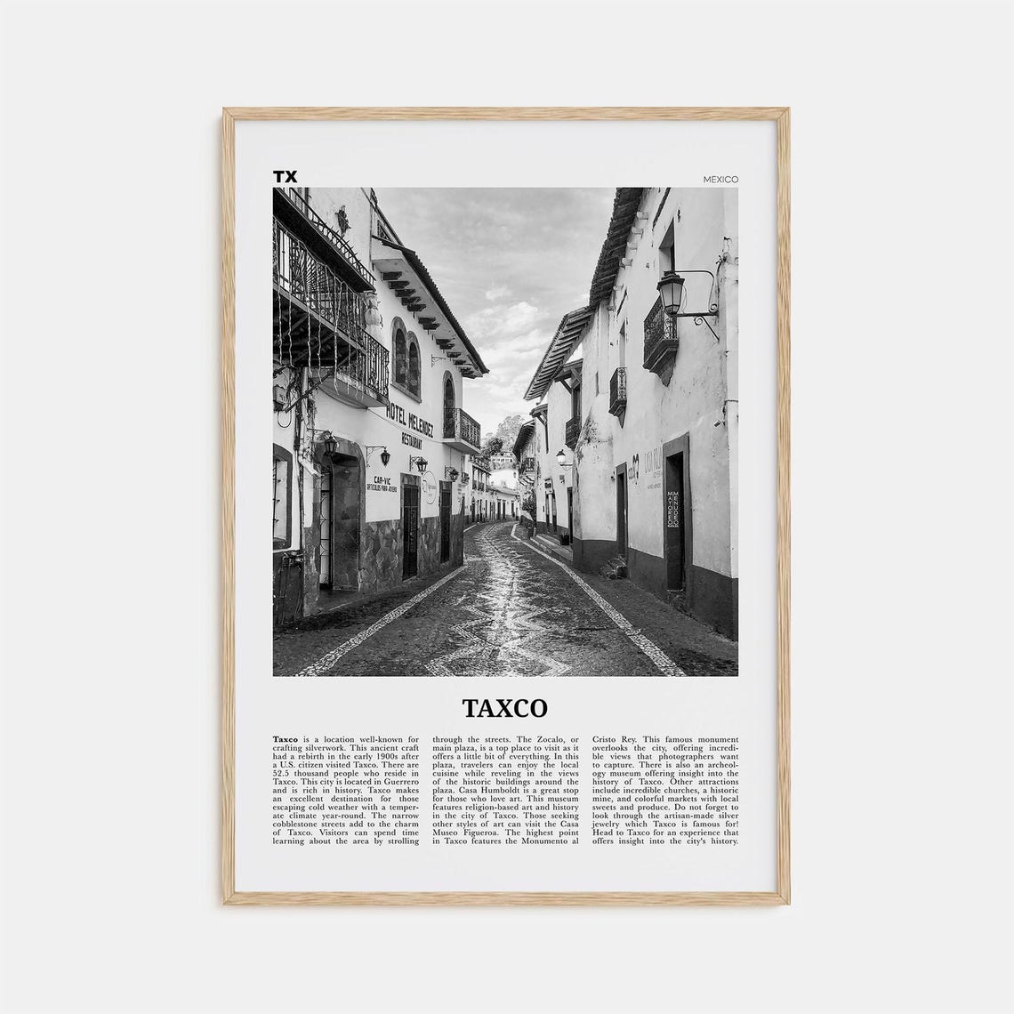 Taxco Print Black And White Taxco Wall Art Taxco Poster Taxco Photo Taxco Wall Dcor Taxco Map Mexico