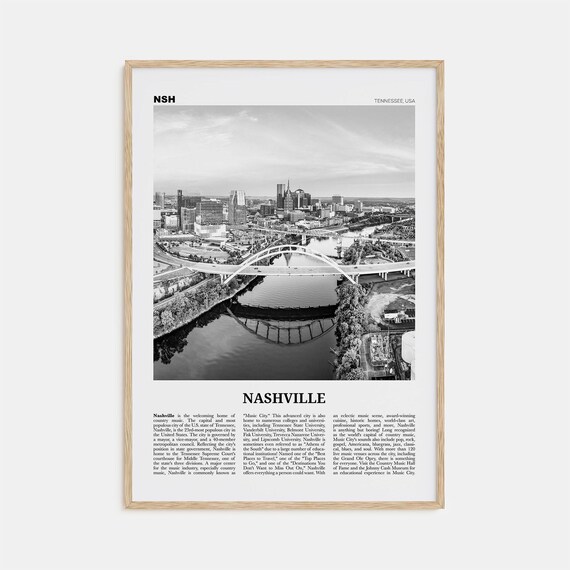 Nashville Black and White No. 1 Travel Poster