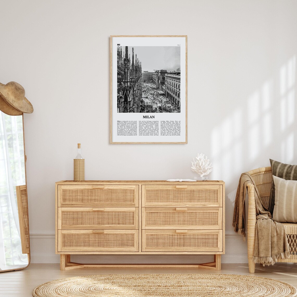 Milan Black and White Art Print, Italy City Poster - Image 4