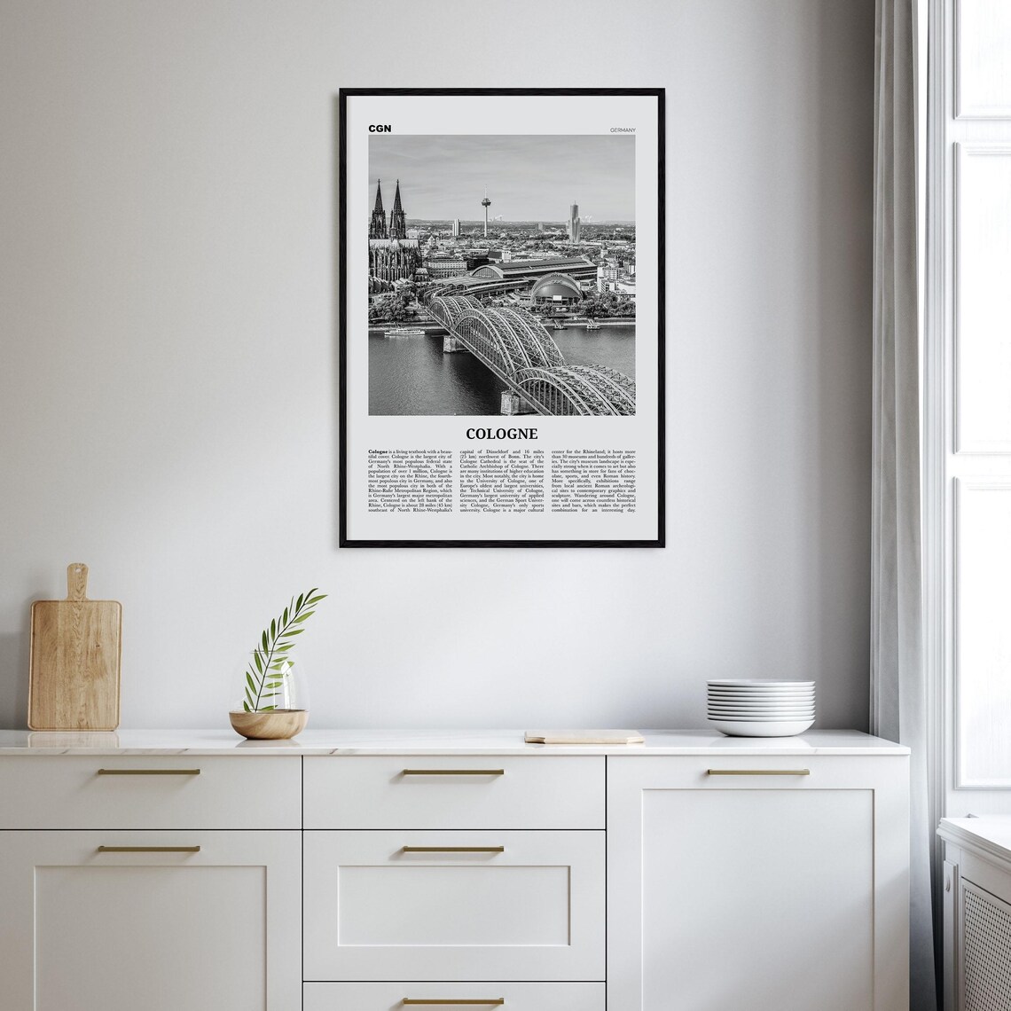 Cologne, Germany Black And White Europe Travel Poster - Image 2
