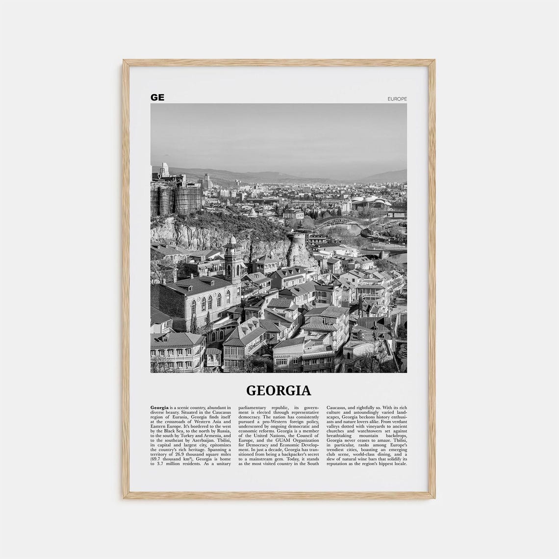Georgia Country Print Black And White Georgia Wall Art Georgia Poster Georgia Photo Wall Decor Sakartvelo Tbilisi Europe