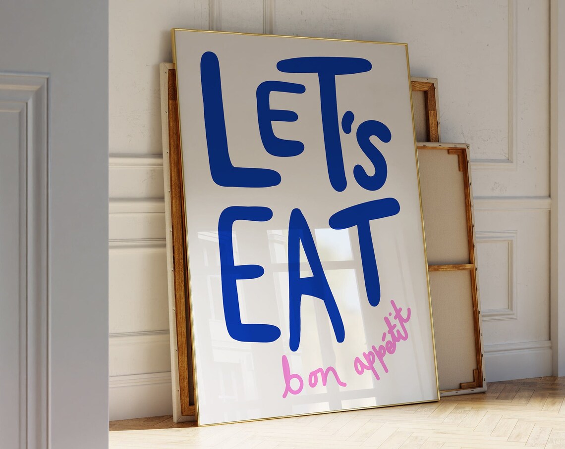Let’s Eat Bon Appetit Typography Art Print