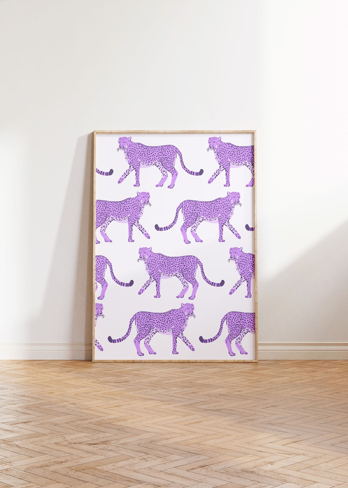 Purple Cheetah Print Leopard Boho Art Print
