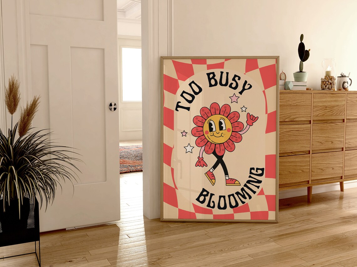 Bloom Print, Retro Groovy 70s Style Art Print - Image 2