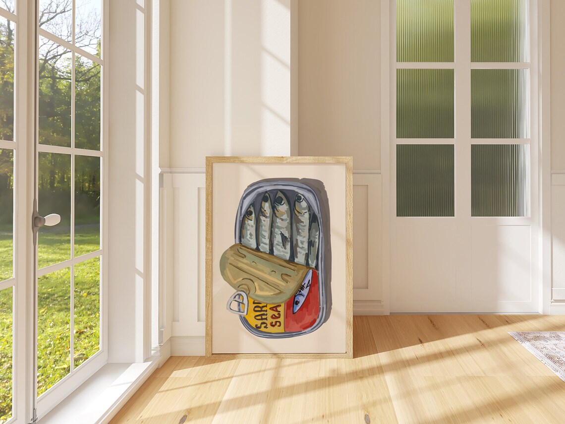 Sardines Vintage French Food Print, Mid-Century - Image 3