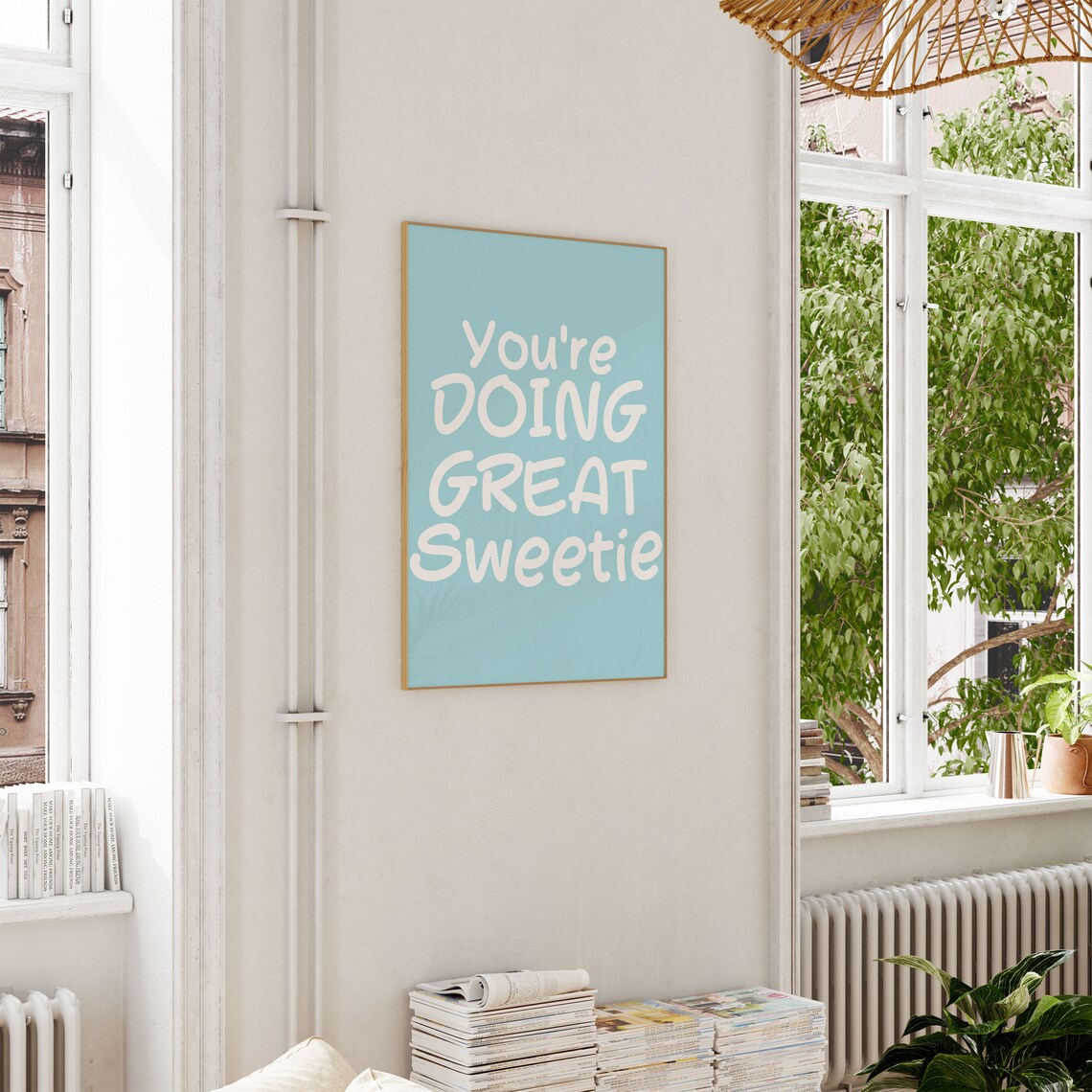 You're Doing Great Sweetie Blue Handwritten Quote Poster Decor - Image 2