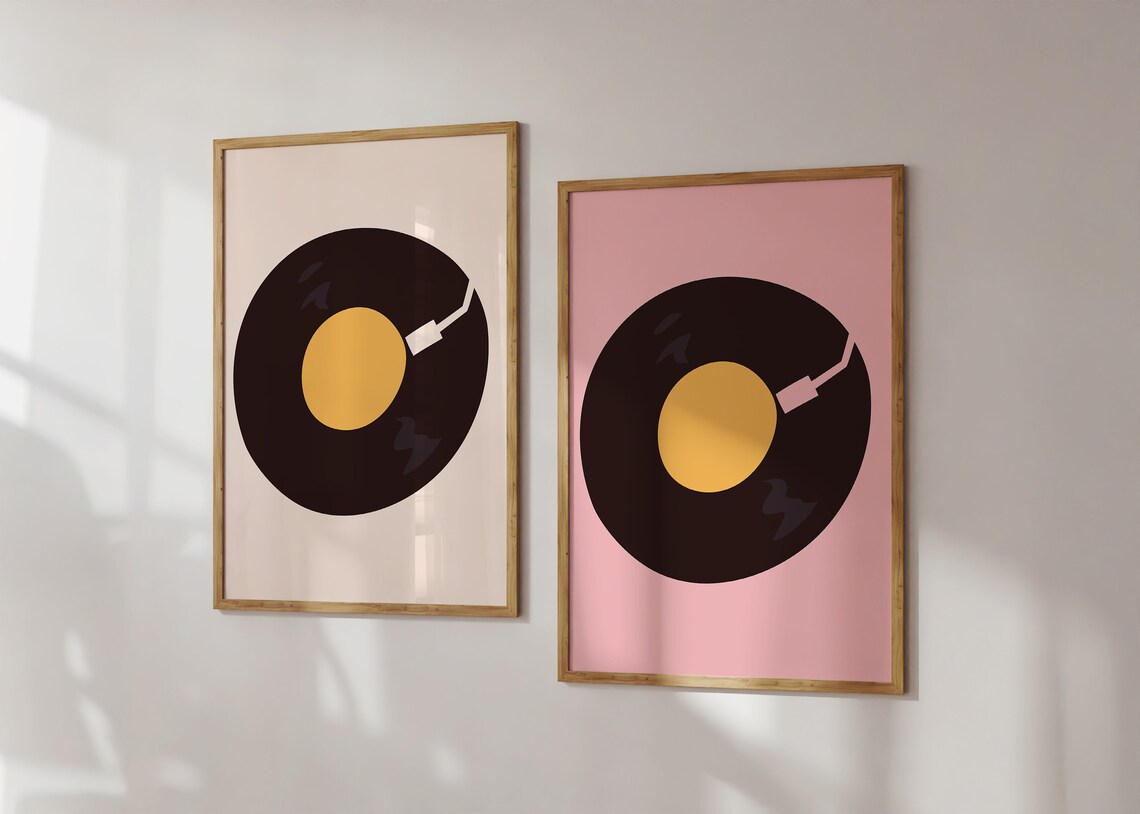 Vinyl Record Wall Art, Eclectic Retro Music Print - Image 3