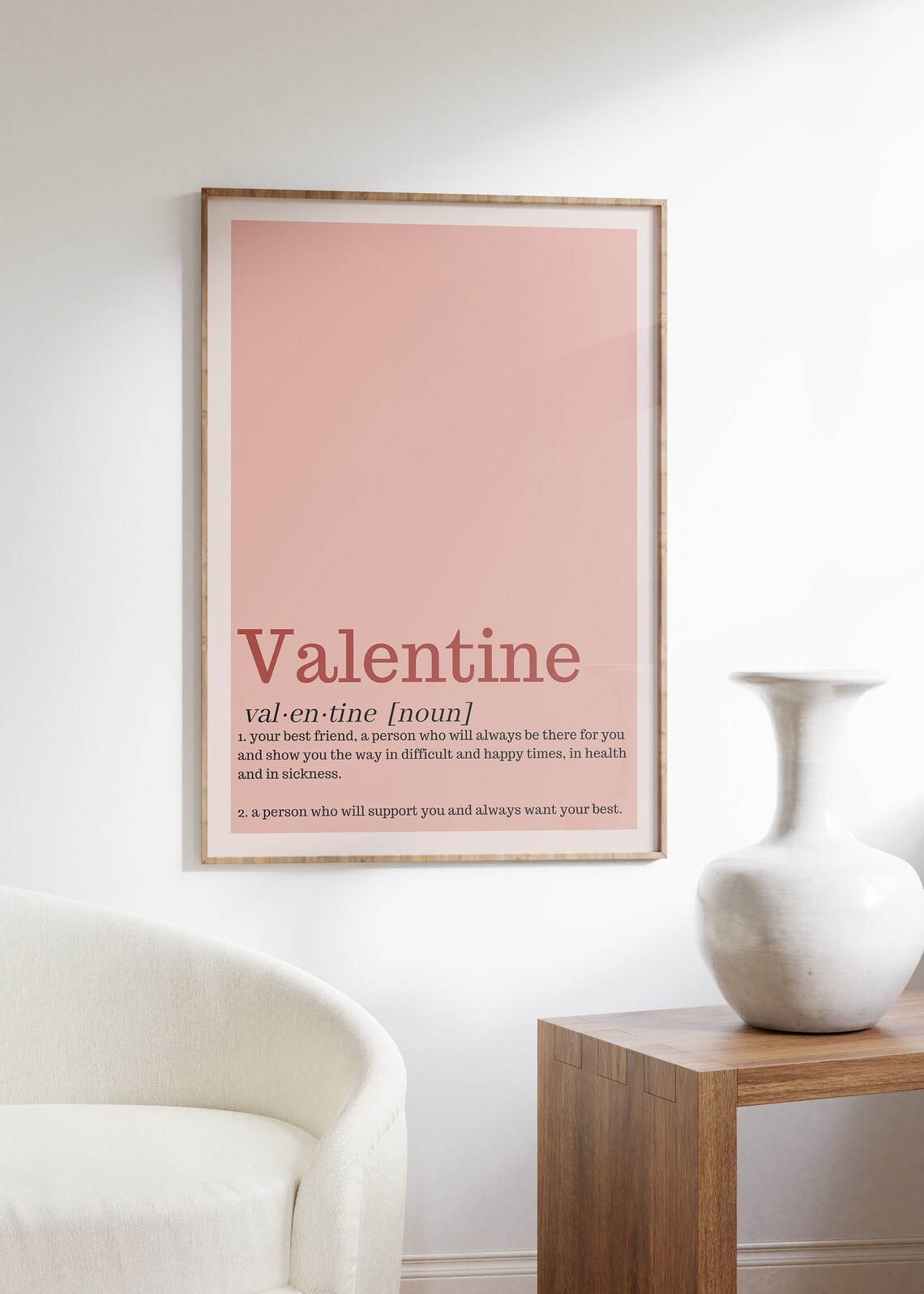 Valentine Definition Print, Pink Wall Art Decor - Image 3