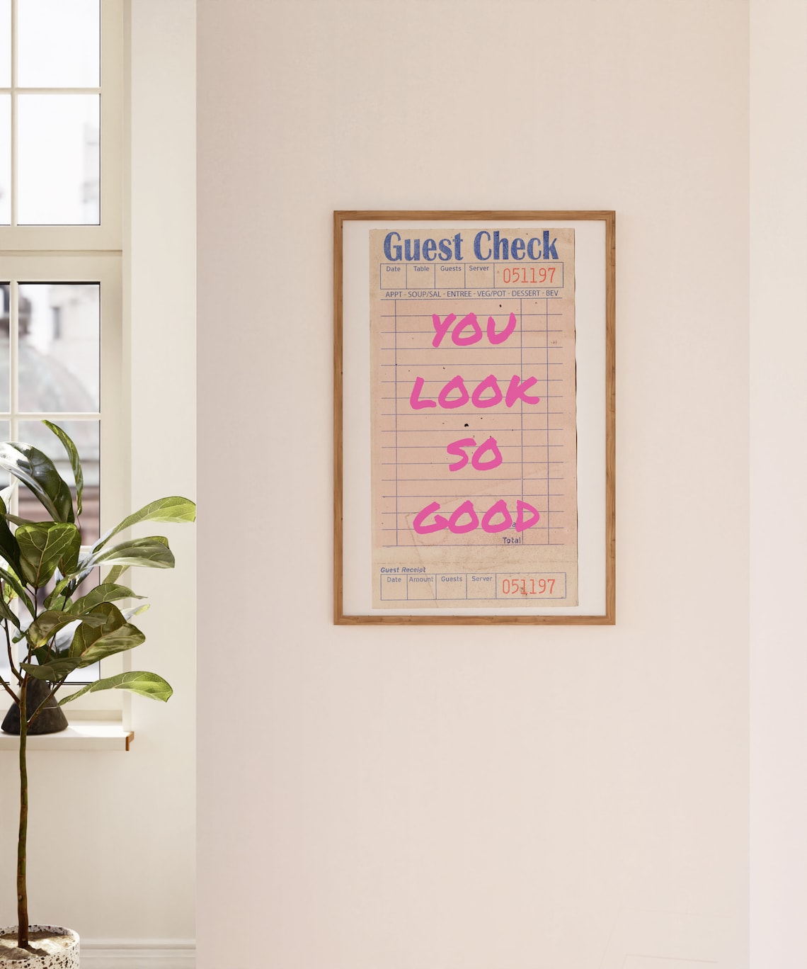 You Look So Good Guest Check Retro Poster - Image 2