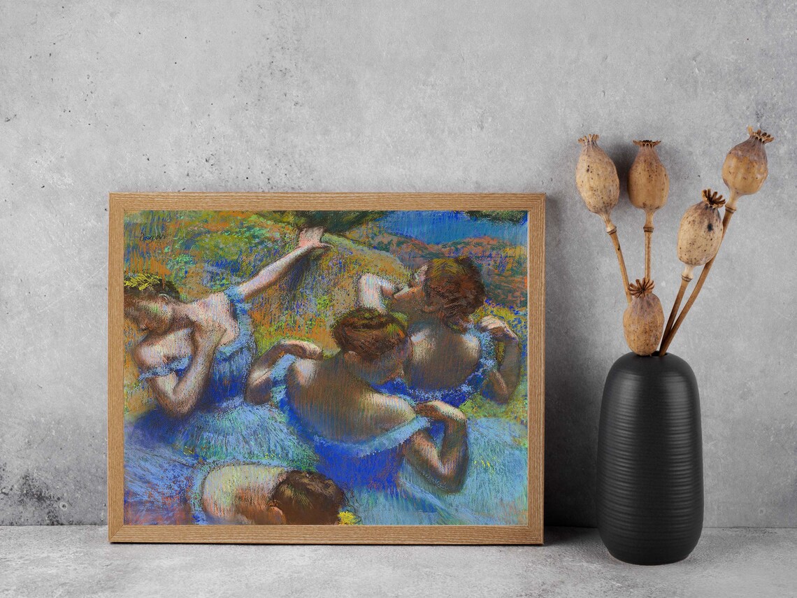 Edgar Degas Blue Dancers Art Print Impressionist Ballet Portrait Wall Decor Ballet Dance Art Print Wall Art - Image 3