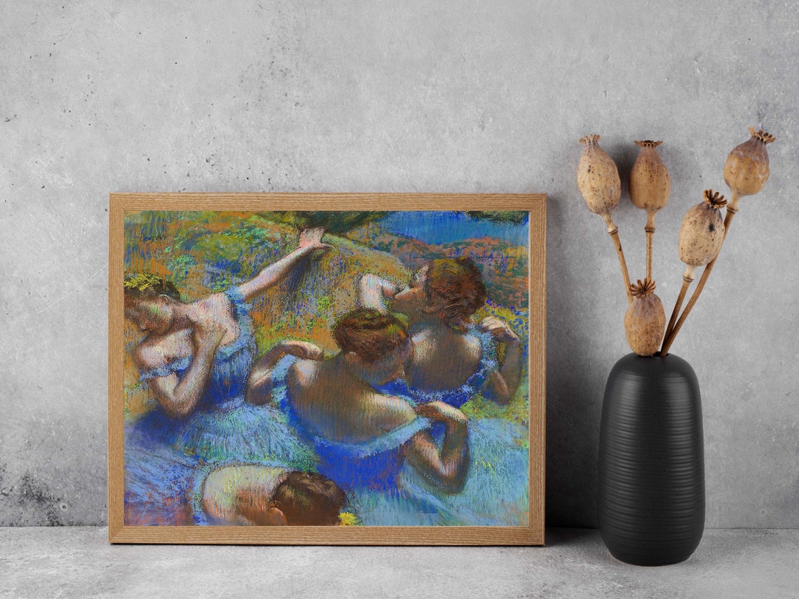 Edgar Degas Blue Dancers Famous Pastel Ballerinas Classic Print - Image 3