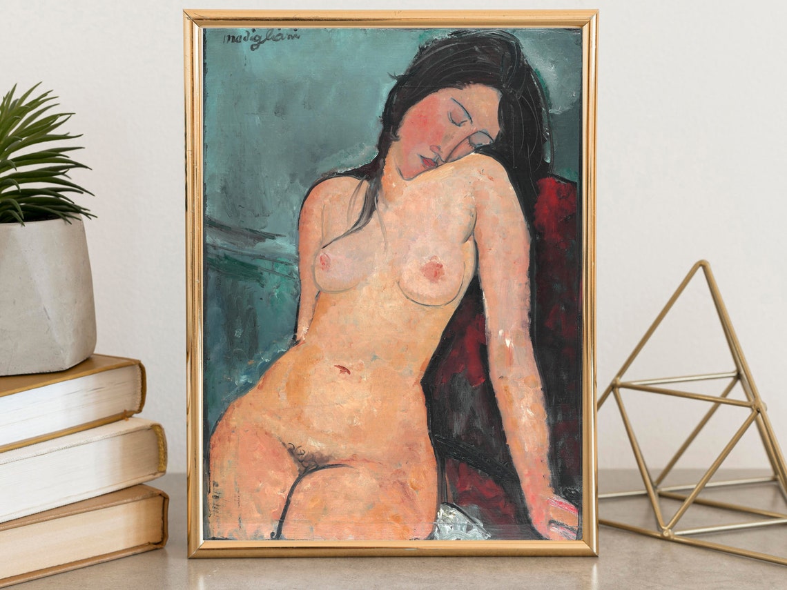 Amedeo Modigliani Seated Nude Modernist Female Portrait Poster - Image 7