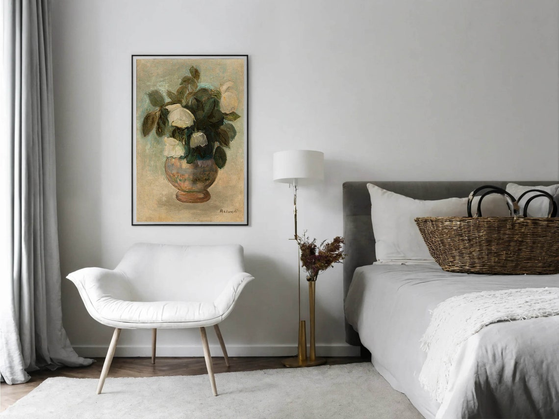 Roses Print Neutral Still Life Roses Painting Vintage Roses Painting Neutral Floral Print Still Life Roses Painting Still Life - Image 8