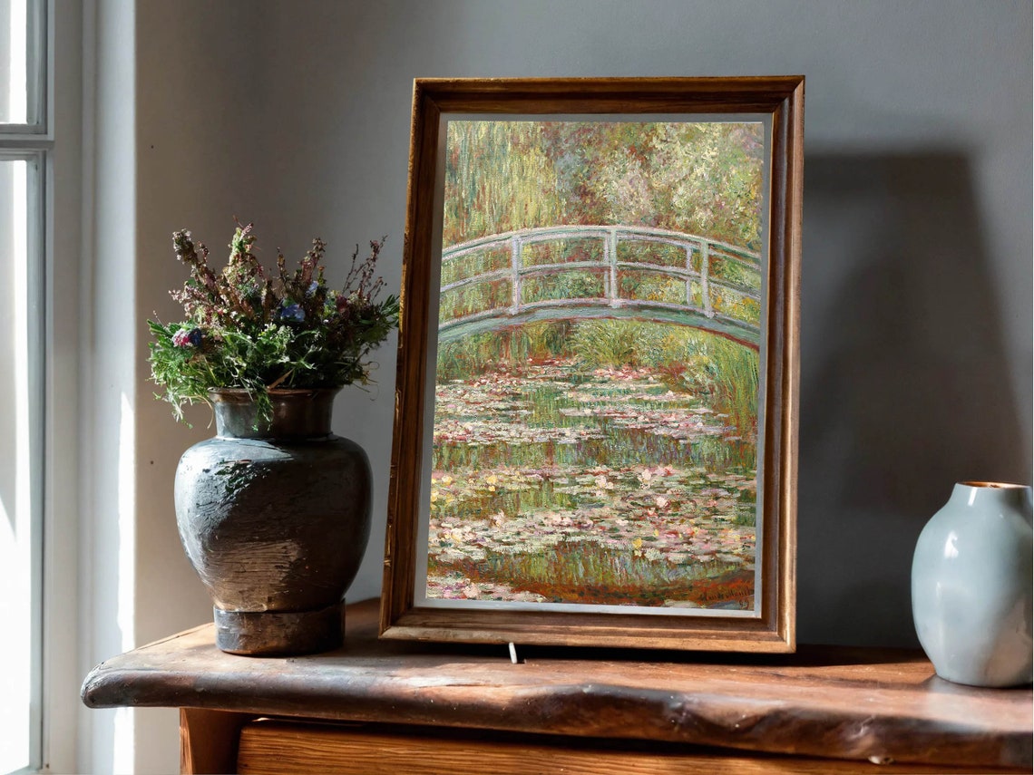 Claude Monet Bridge over a Pond of Water Lilies Garden Poster - Image 7