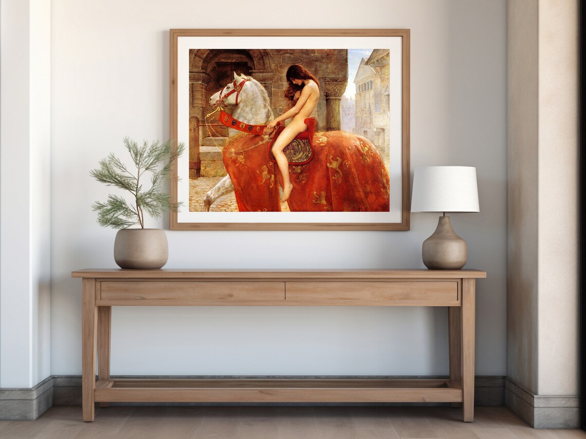 Lady Godiva by John Collier, Vintage Portrait Art Print - Image 7