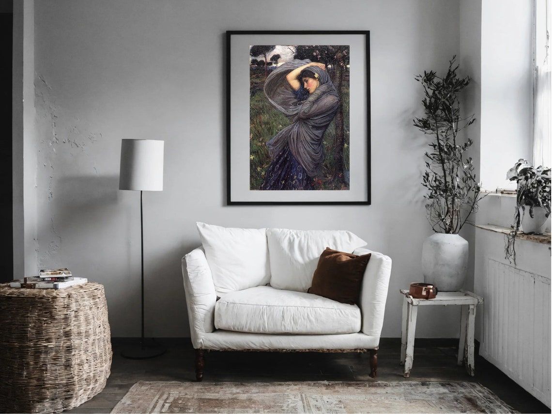John William Waterhouse Boreas Windblown Veil Woman Art Poster - Image 3