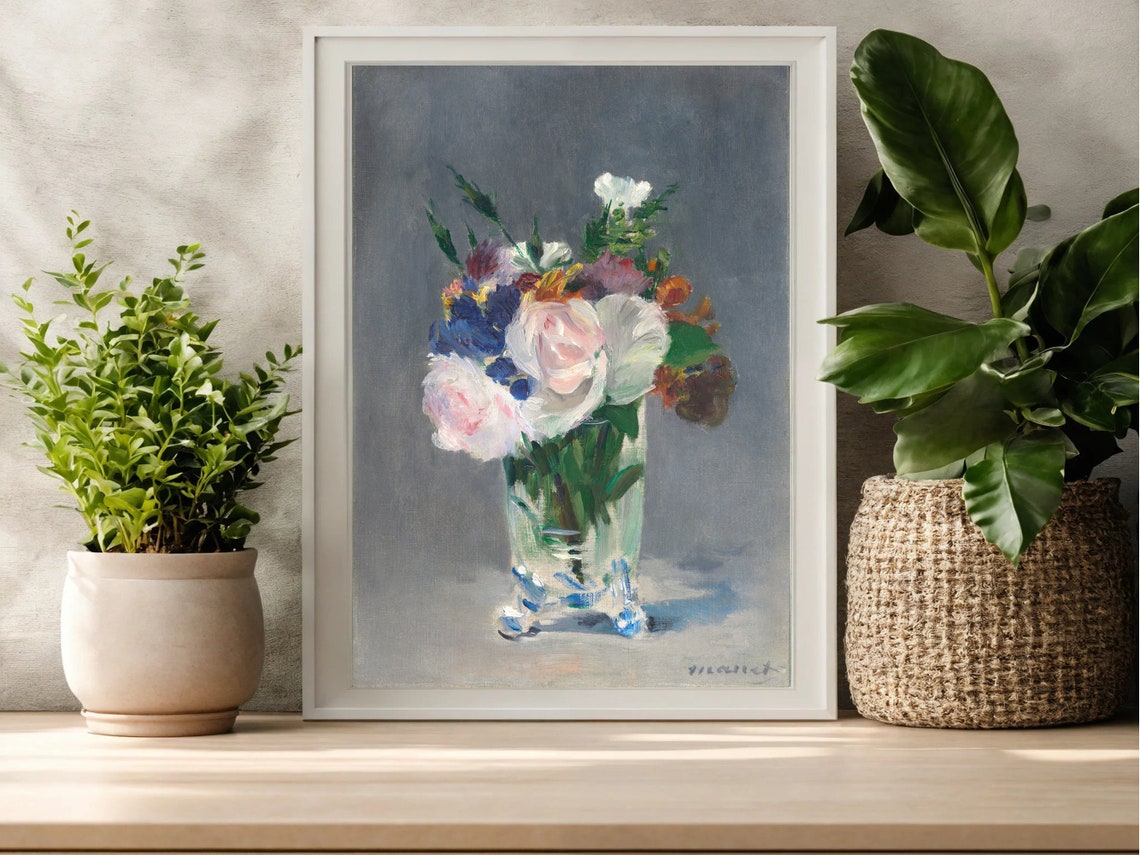 Edouard Manet Flowers in a Crystal Vase Floral Still Life Poster - Image 3