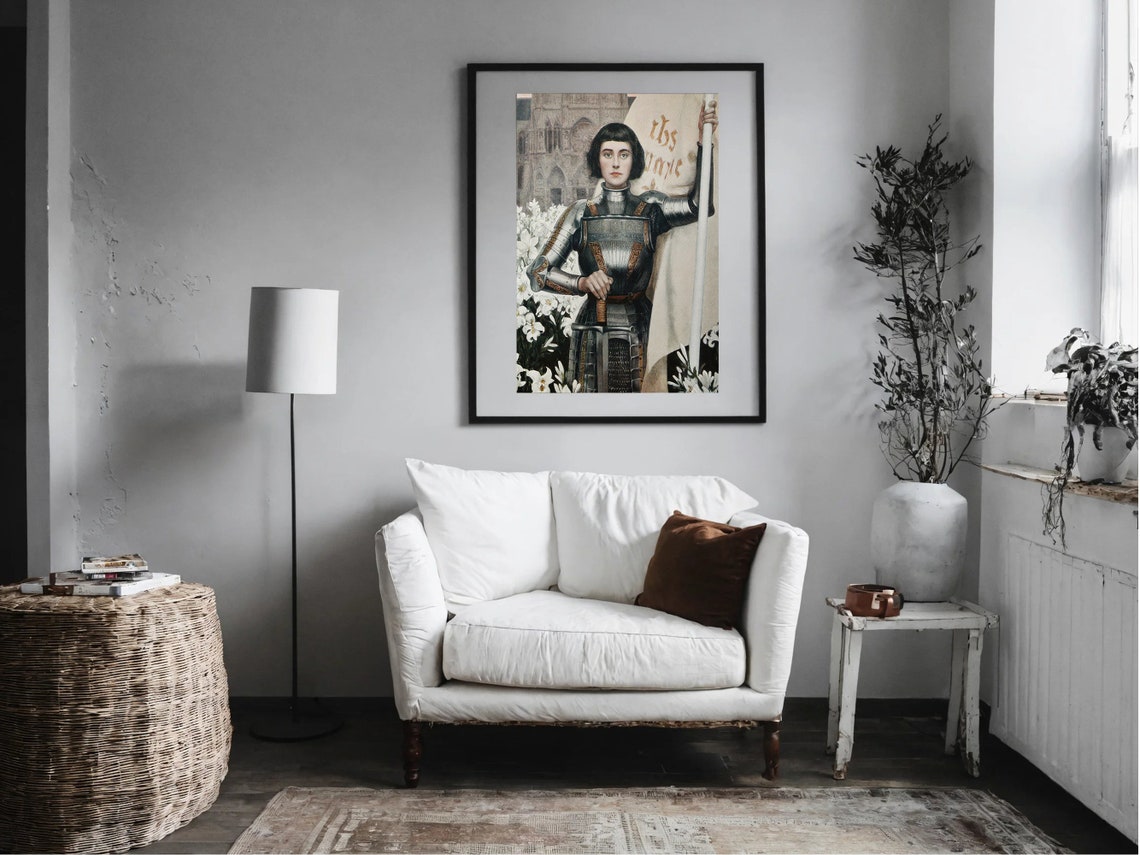 Saint Joan Of Arc Albert Lynch Exhibition Poster Print Woman Portrait Painting Art Nouveau Painting Vintage Saint Print Powerful Woman - Image 6