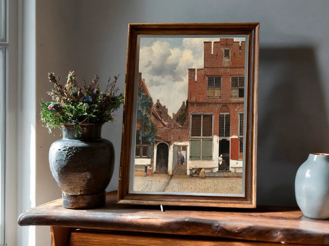 Vermeer Print Little Street In Delft By Johannes Vermeer Dutch Baroque Painting Vintage Cityscape Print City Wall Art - Image 2