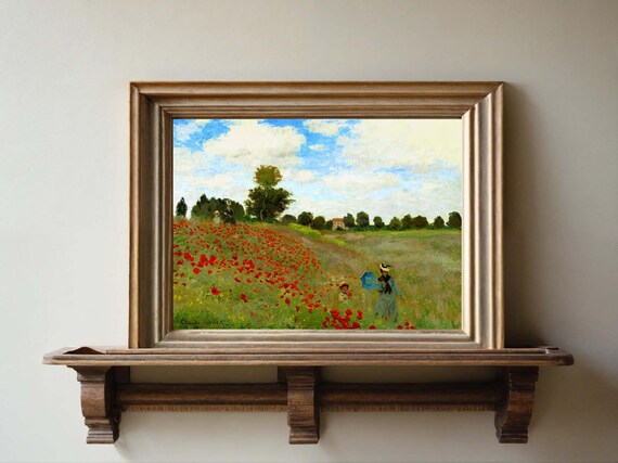 Claude Monet Poppy Field In Argenteuil Print Claude Monet Landscape Painting Famous Painting Wall Art Famous Landscape Print