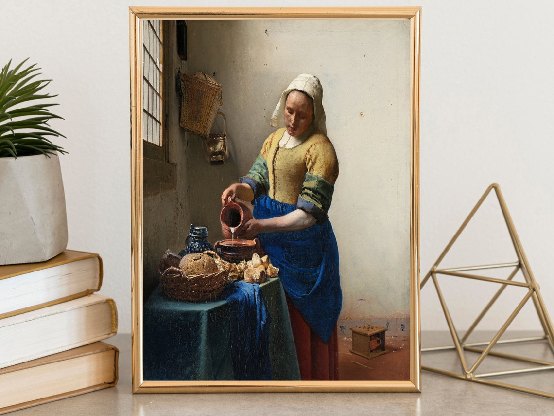 Vermeer The Milkmaid Pouring Milk Dutch Golden Age Classic Poster - Image 7